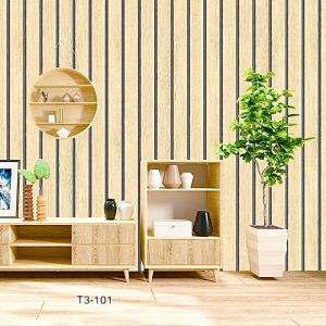 Wood Grain Single Group(Charcoals Louvers) Wall Panel Pattern High Quality Deep Embossed Wallpaper