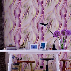 Abstract expressive style with a free flow of paints, brush strokes, lines, curves, and swirls Premium Quality Deep Embossed Wallpaper