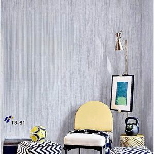 Kashmir Fabric Premium Quality Solid Grey Color Deep Embossed Wallpaper