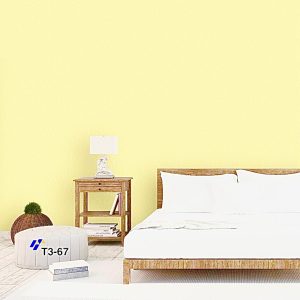Light Yellow Fabric Semi Plain Finish Premium Quality Deep Embossed Wallpaper
