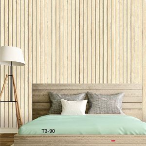 Natural wood Slat Panels High Quality Deep Embossed Wallpaper