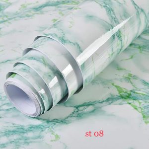 This is self adhesive sticker for furniture, Wall, Kitchen countertop Surface, Kitchen furniture. It is highly Polyvinyl Materials which waterproof, washable, heatproof. Its various color, marble pattern, wooden grain. available size(L-10feet,width-2 feet)