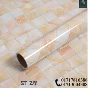 This is self adhesive sticker for furniture, Wall, Kitchen countertop Surface, Kitchen furniture. It is highly Polyvinyl Materials which waterproof, washable, heatproof. Its various color, marble pattern, wooden grain. available size(L-10feet,width-2 feet)