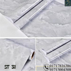 This is self adhesive sticker for furniture, Wall, Kitchen countertop Surface, Kitchen furniture. It is highly Polyvinyl Materials which waterproof, washable, heatproof. Its various color, marble pattern, wooden grain. available size(L-10feet,width-2 feet)