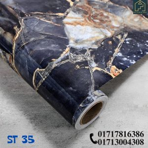 This is self adhesive sticker for furniture, Wall, Kitchen countertop Surface, Kitchen furniture. It is highly Polyvinyl Materials which waterproof, washable, heatproof. Its various color, marble pattern, wooden grain. available size(L-10feet,width-2 feet)