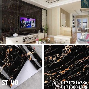 This is self adhesive sticker for furniture, Wall, Kitchen countertop Surface, Kitchen furniture. It is highly Polyvinyl Materials which waterproof, washable, heatproof. Its various color, marble pattern, wooden grain. available size(L-10feet,width-2 feet)