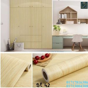 This is self adhesive sticker for furniture, Wall, Kitchen countertop Surface, Kitchen furniture. It is highly Polyvinyl Materials which waterproof, washable, heatproof. Its various color, marble pattern, wooden grain. available size(L-10feet,width-2 feet)