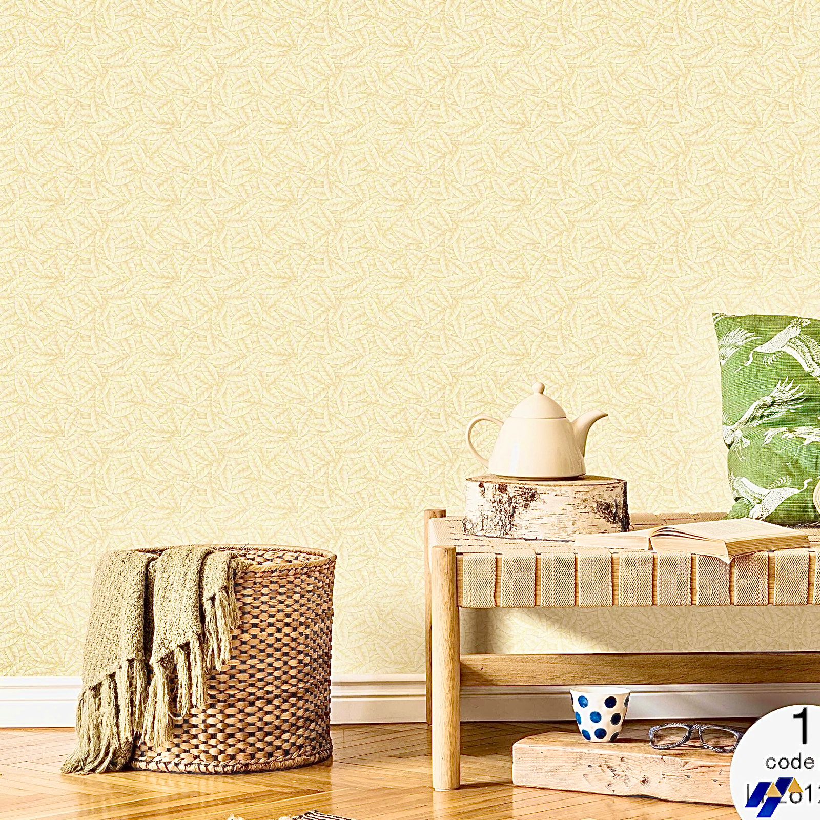 Small Leaf Pattern Deep Embossed Premium Quality Wallpaper - Image 2