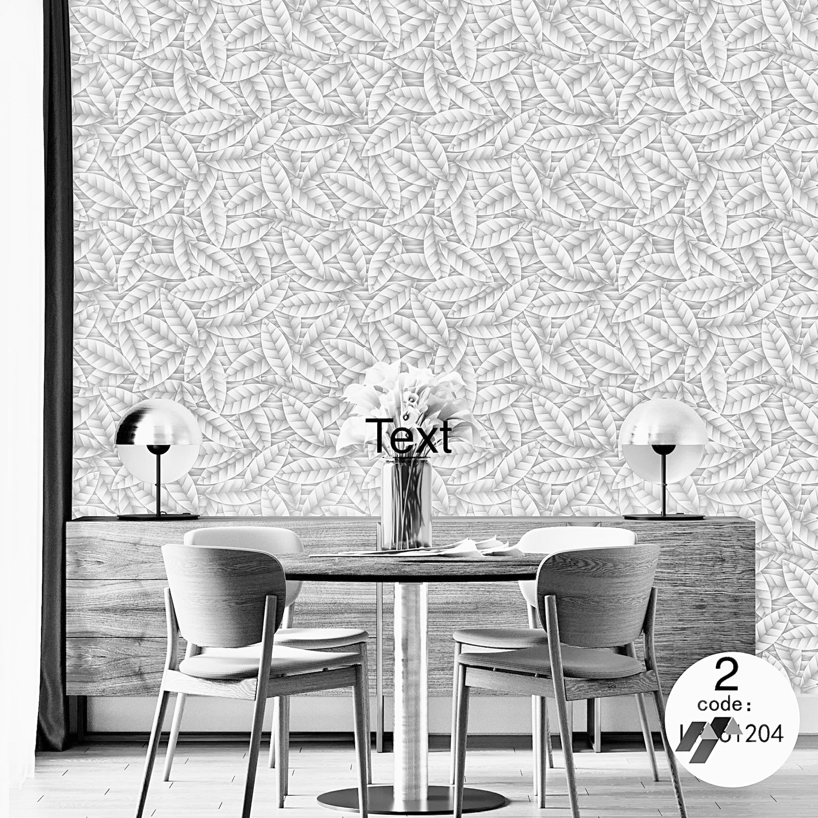 Small Leaf Pattern Deep Embossed Premium Quality Wallpaper