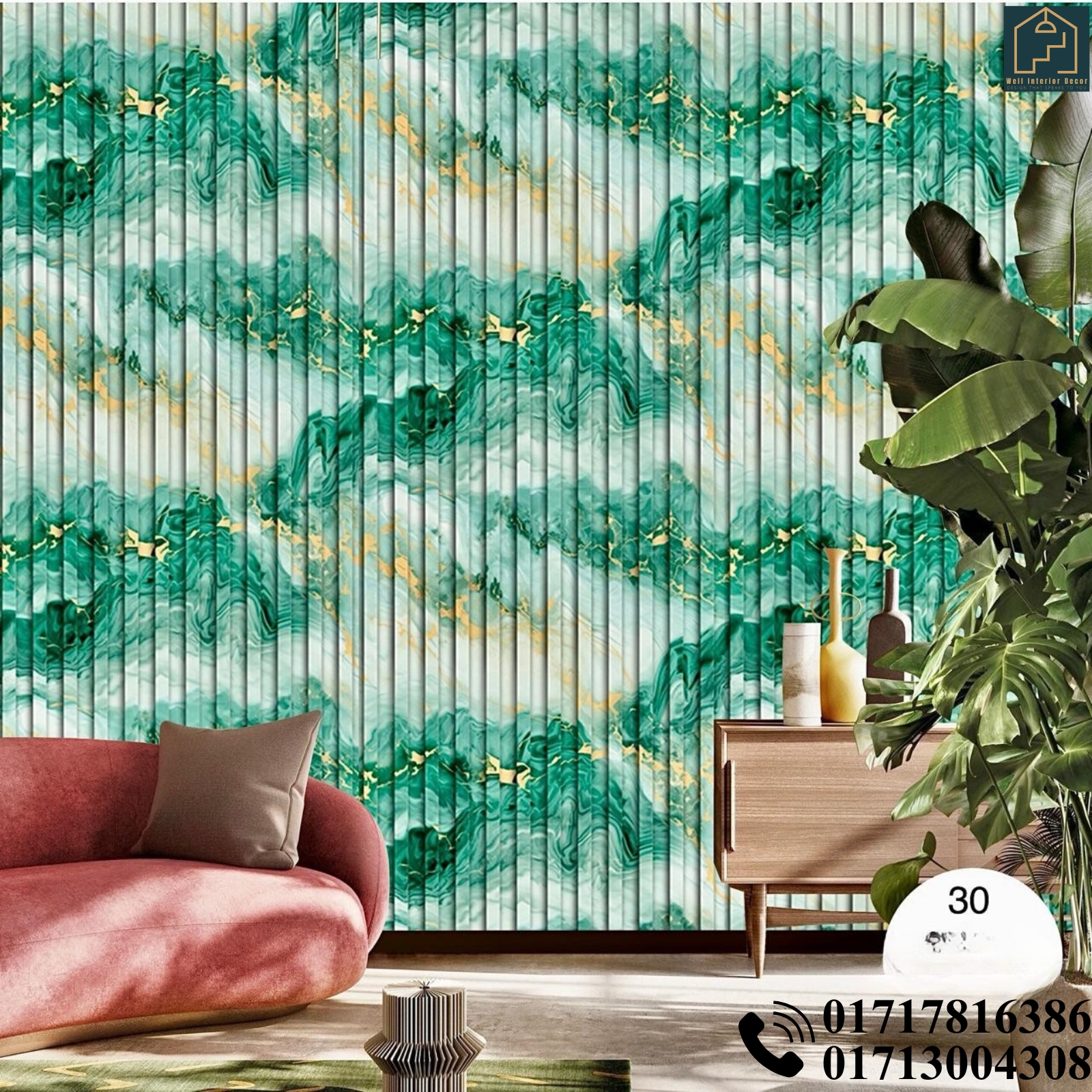 Wall Panel With Marble Pattern Deep Embossed Premium Quality Wallpaper - Image 2