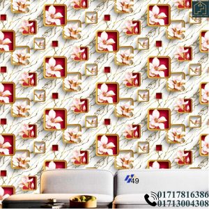 3D Fiction Flower Marble Pattern Deep Embossed Premium Quality Wallpaper
