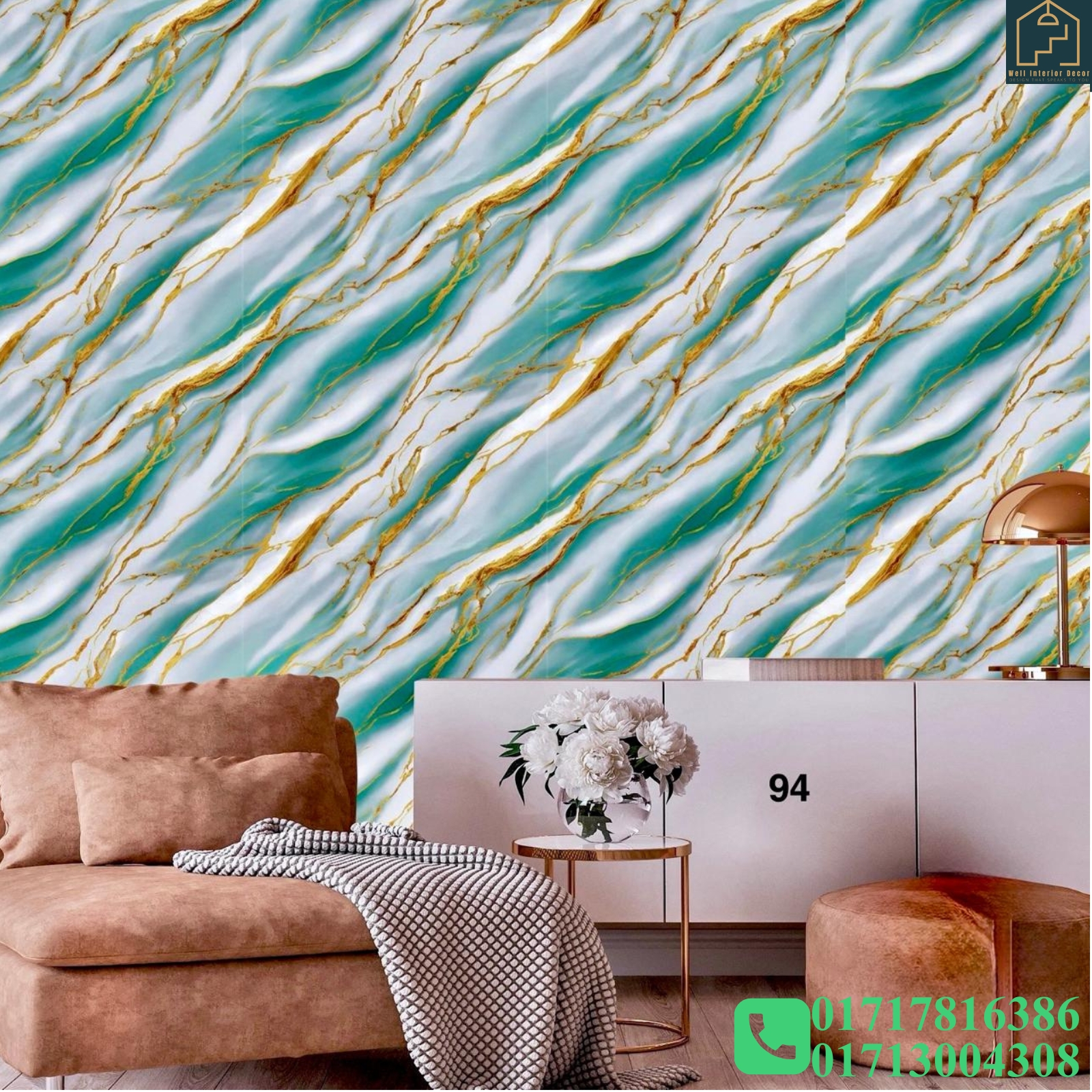 Marble Pattern Deep Embossed Premium Quality Wallpaper