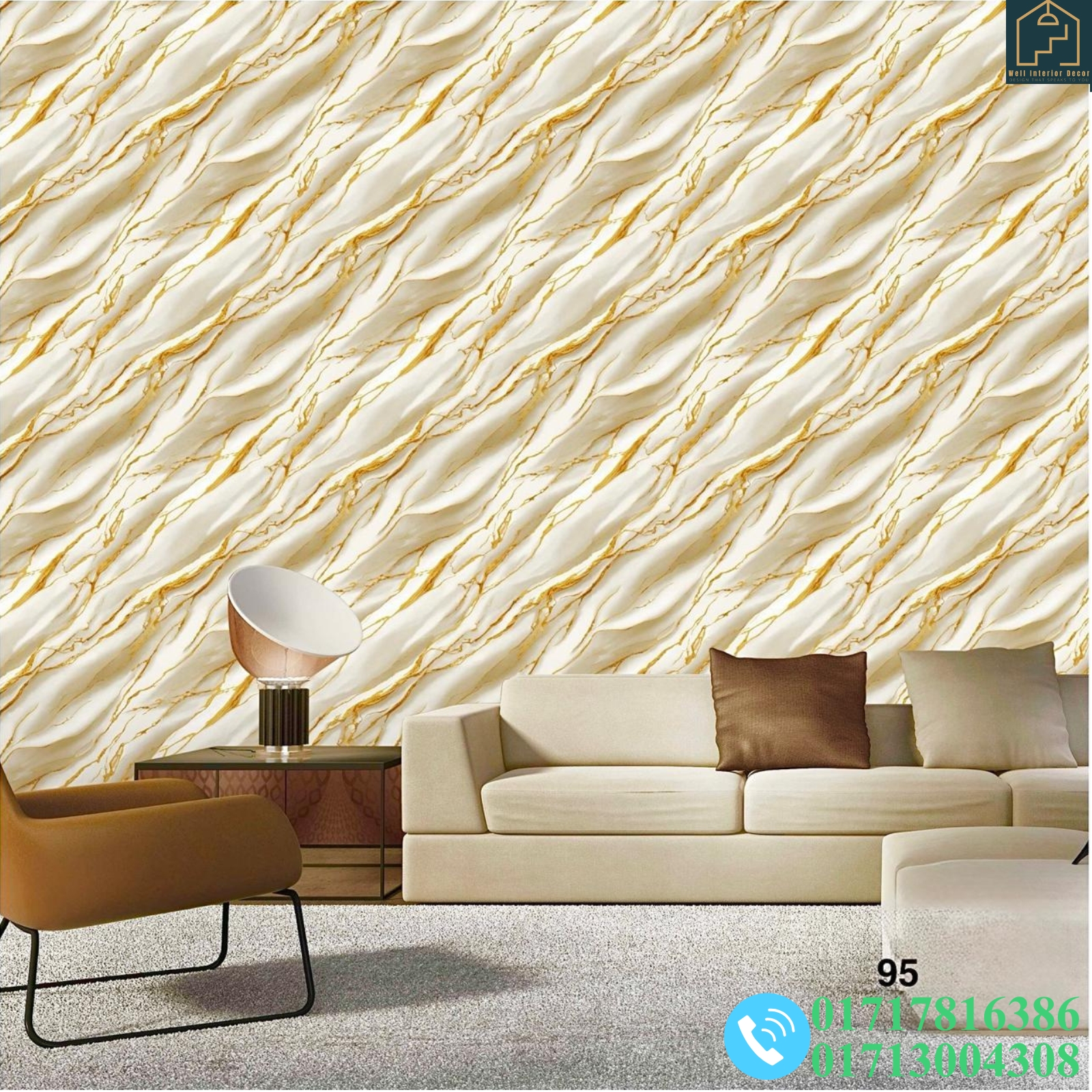 Marble Pattern Deep Embossed Premium Quality Wallpaper - Image 7